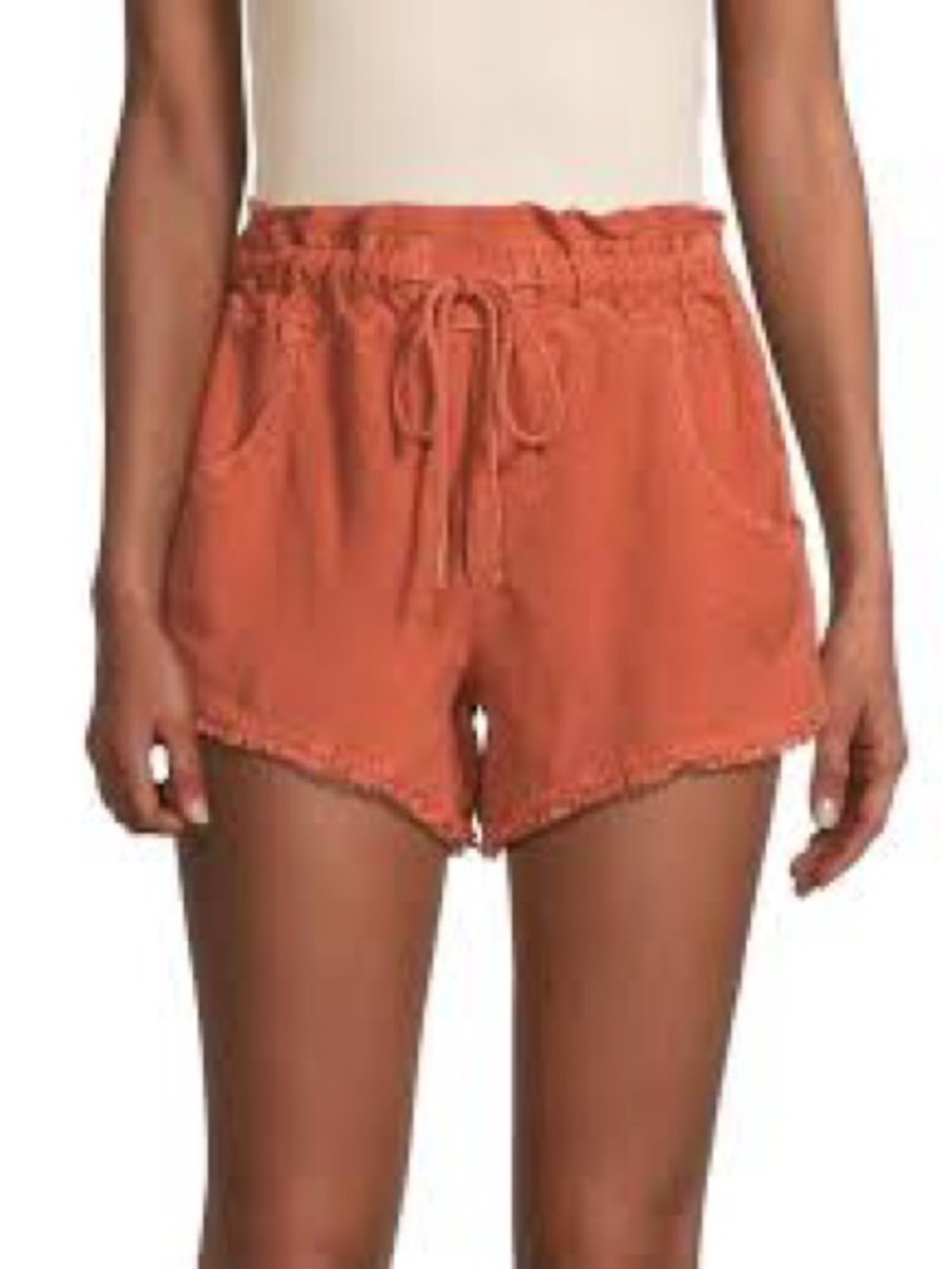 ✨ Young Fabulous & Broke “Izzy” Raw Edge Linen Blend Shorts Size Medium ✨